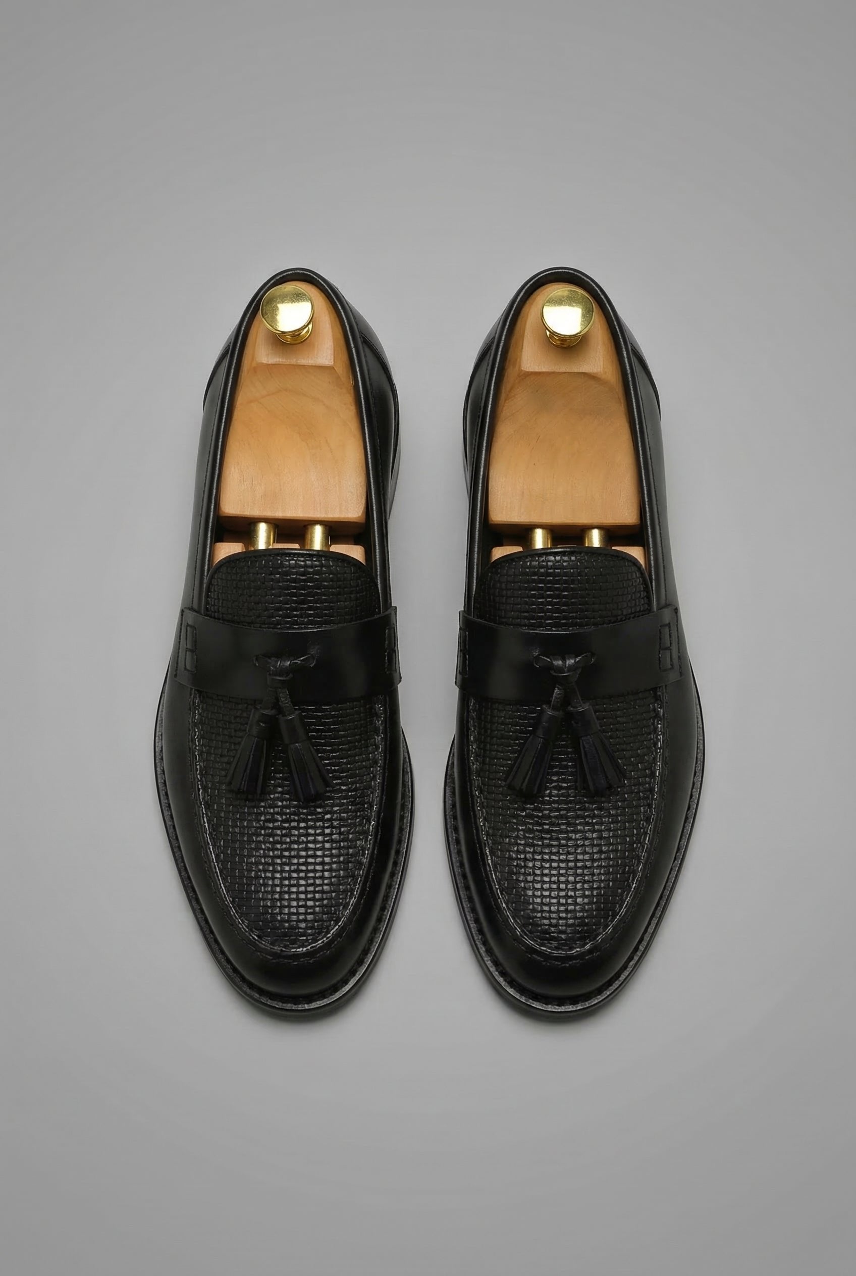 Men's Woven-Vamp Tassel Slip-On Dress Loafers