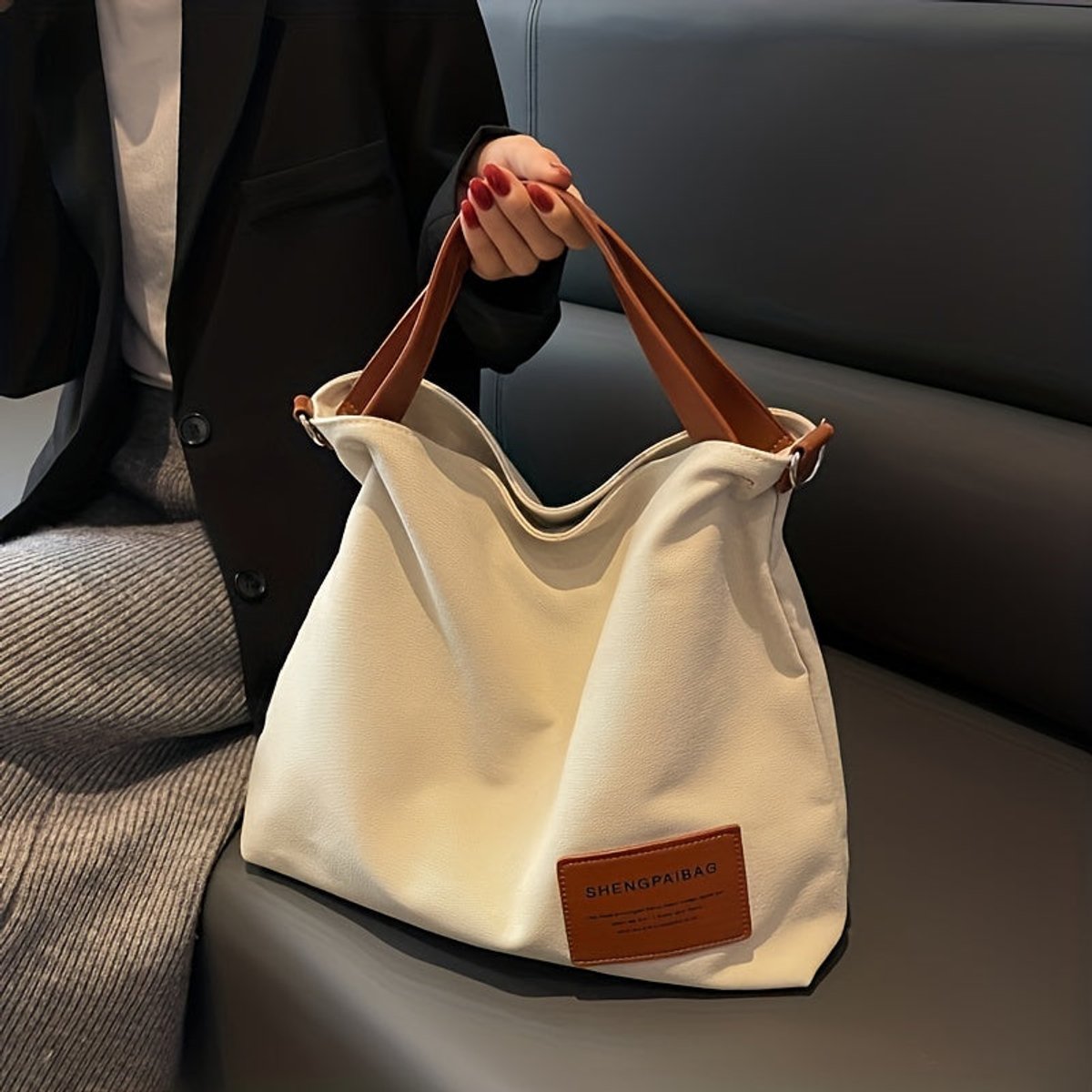 Women's Canvas Hobo Shoulder Bag Adjustable Crossbody Strap