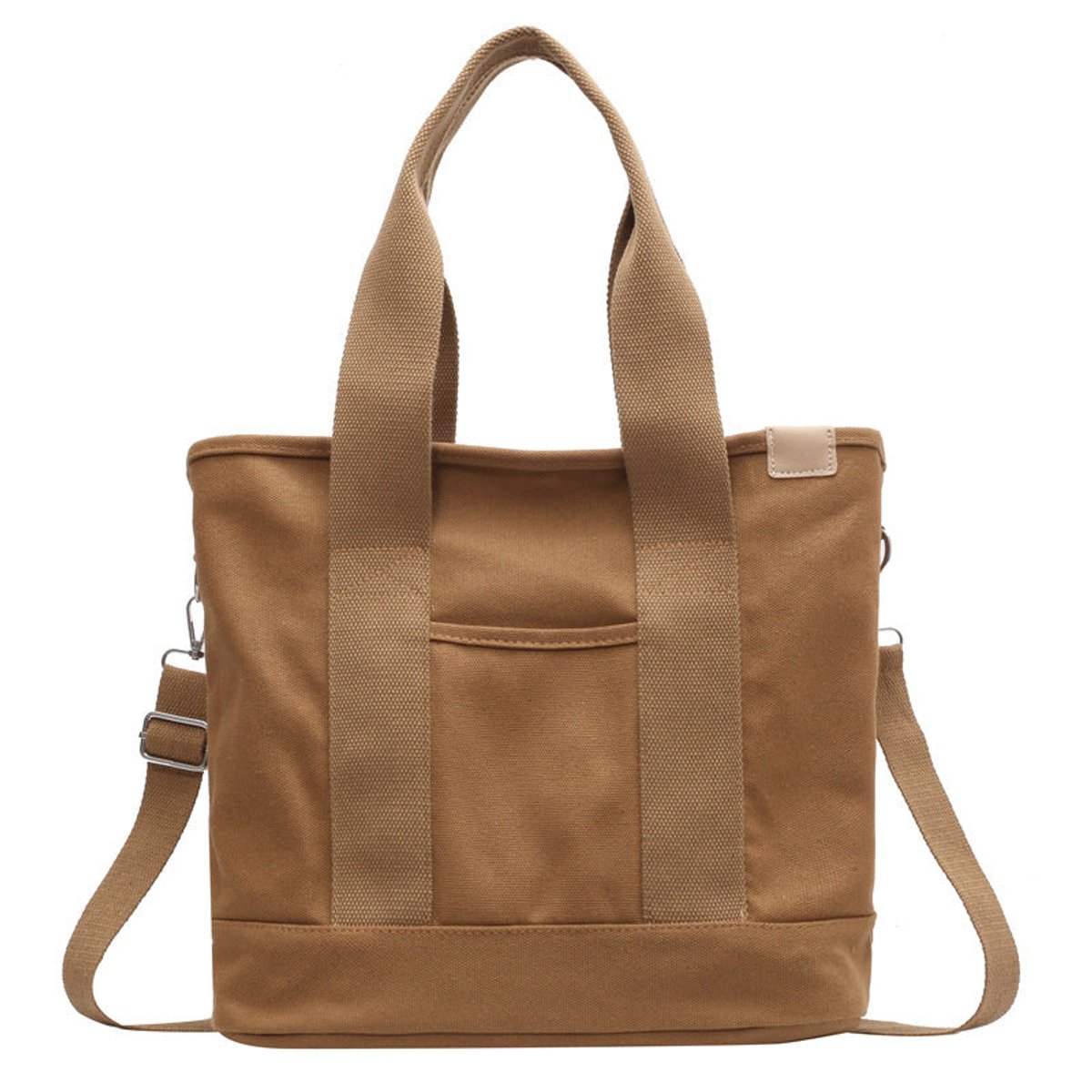 Women's Multifunction Canvas Tote Bag Adjustable Crossbody Strap - Khaki