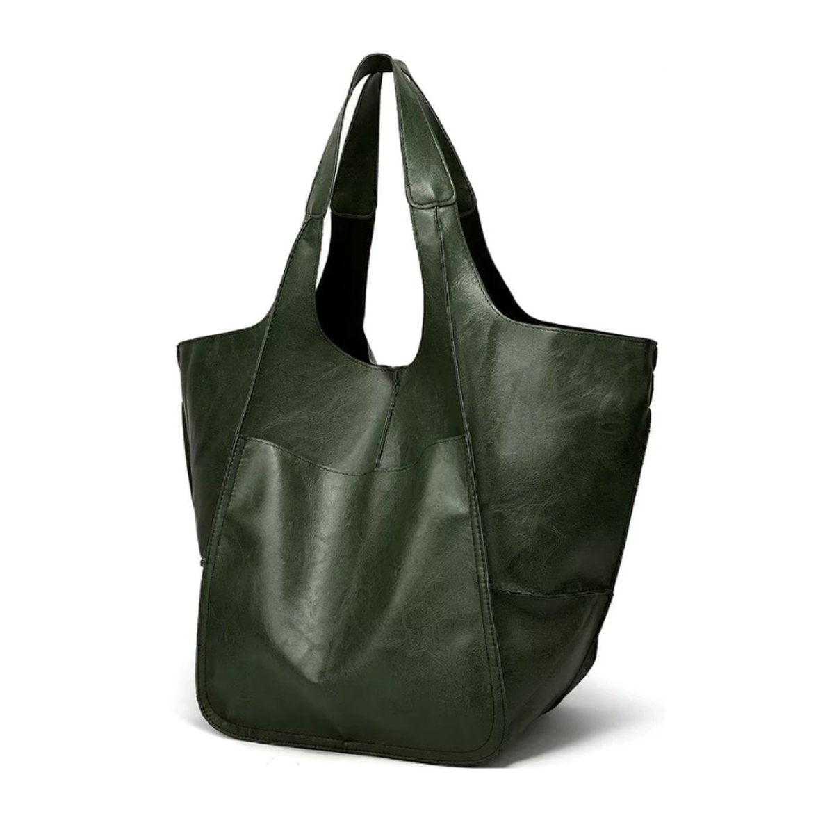Women's Oversized Faux Leather Magnetic Closure Tote Bag