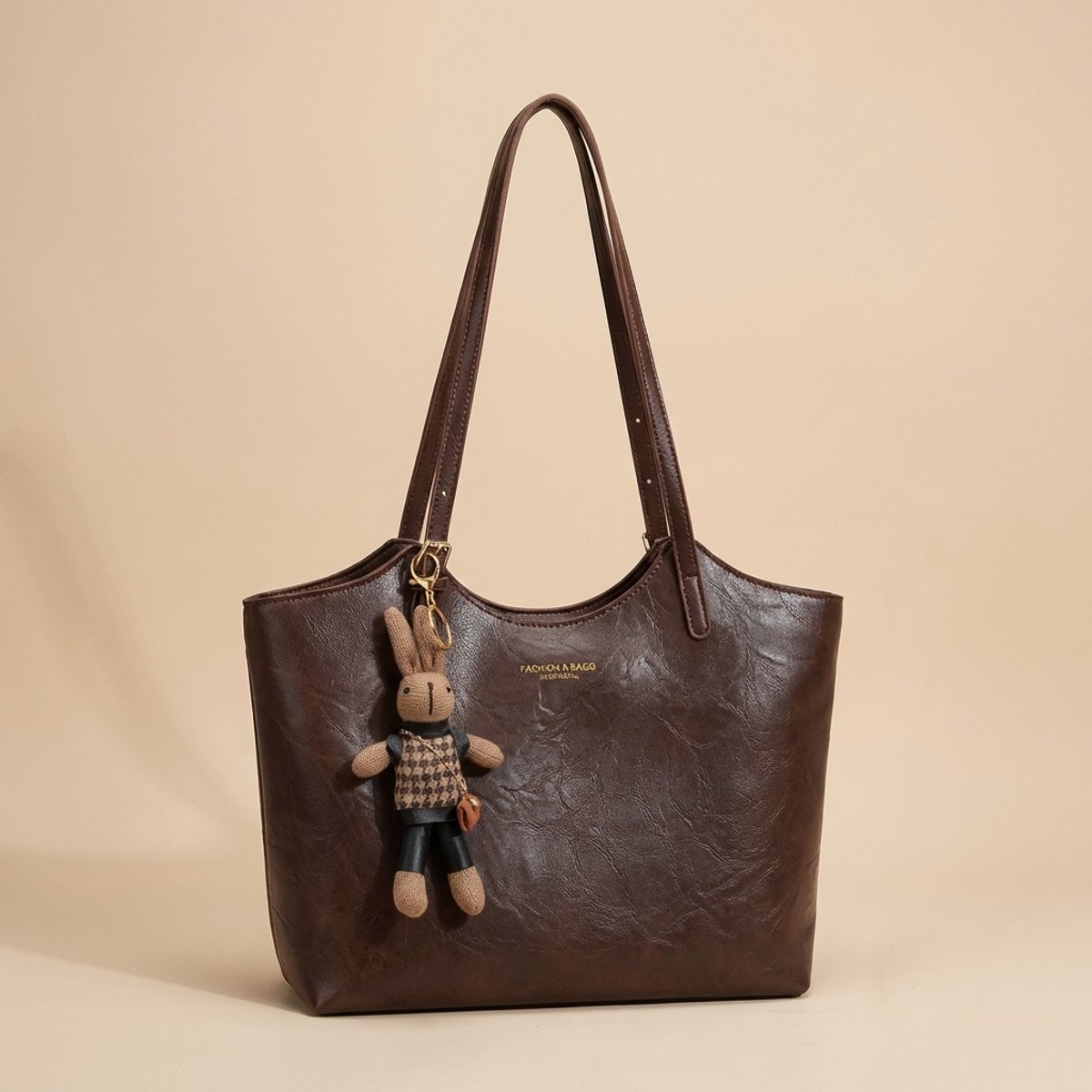 Women's Soft Vegan Leather Spacious Shoulder Tote Bag