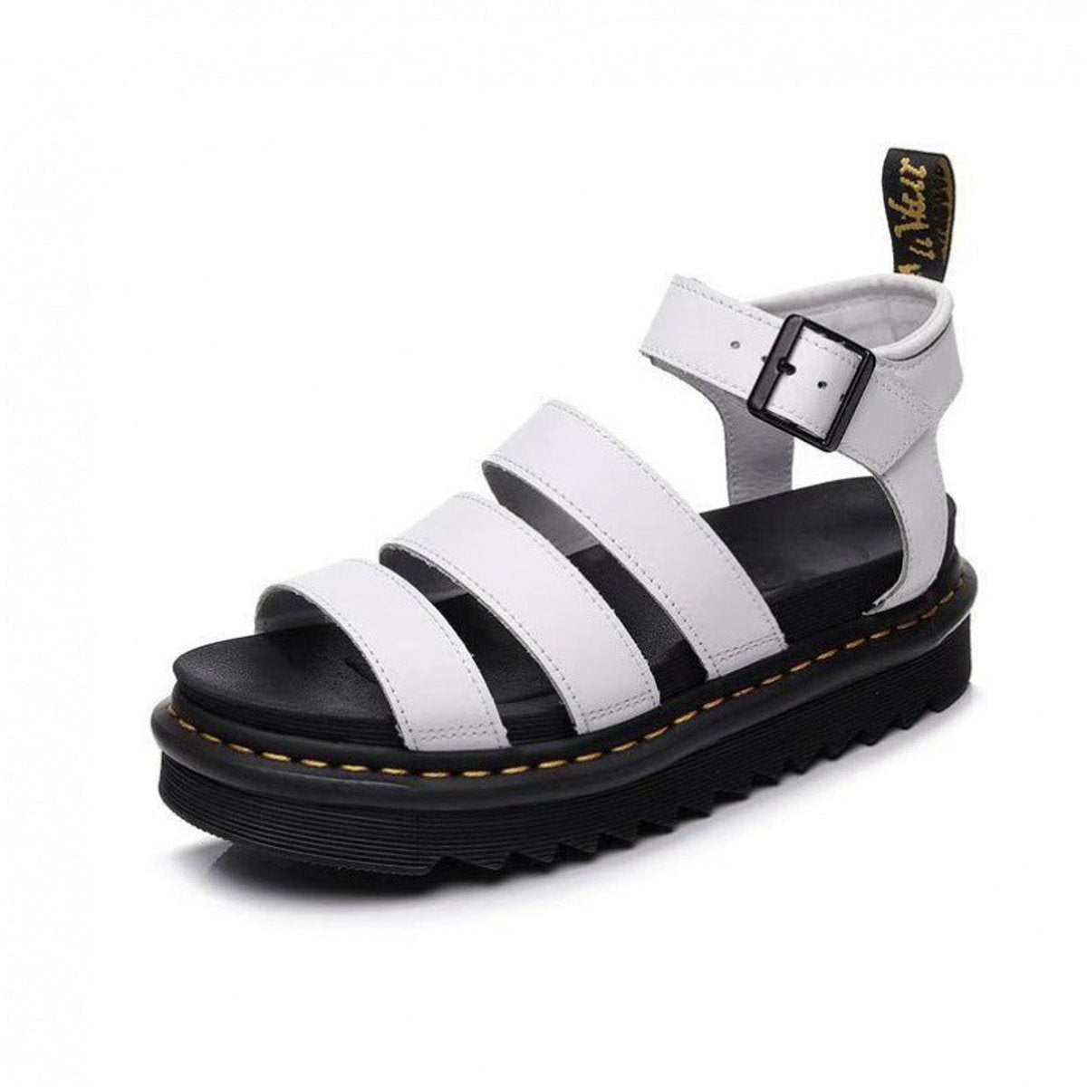 Women's Triple-Strap Buckle Platform Comfortable Sandals - White
