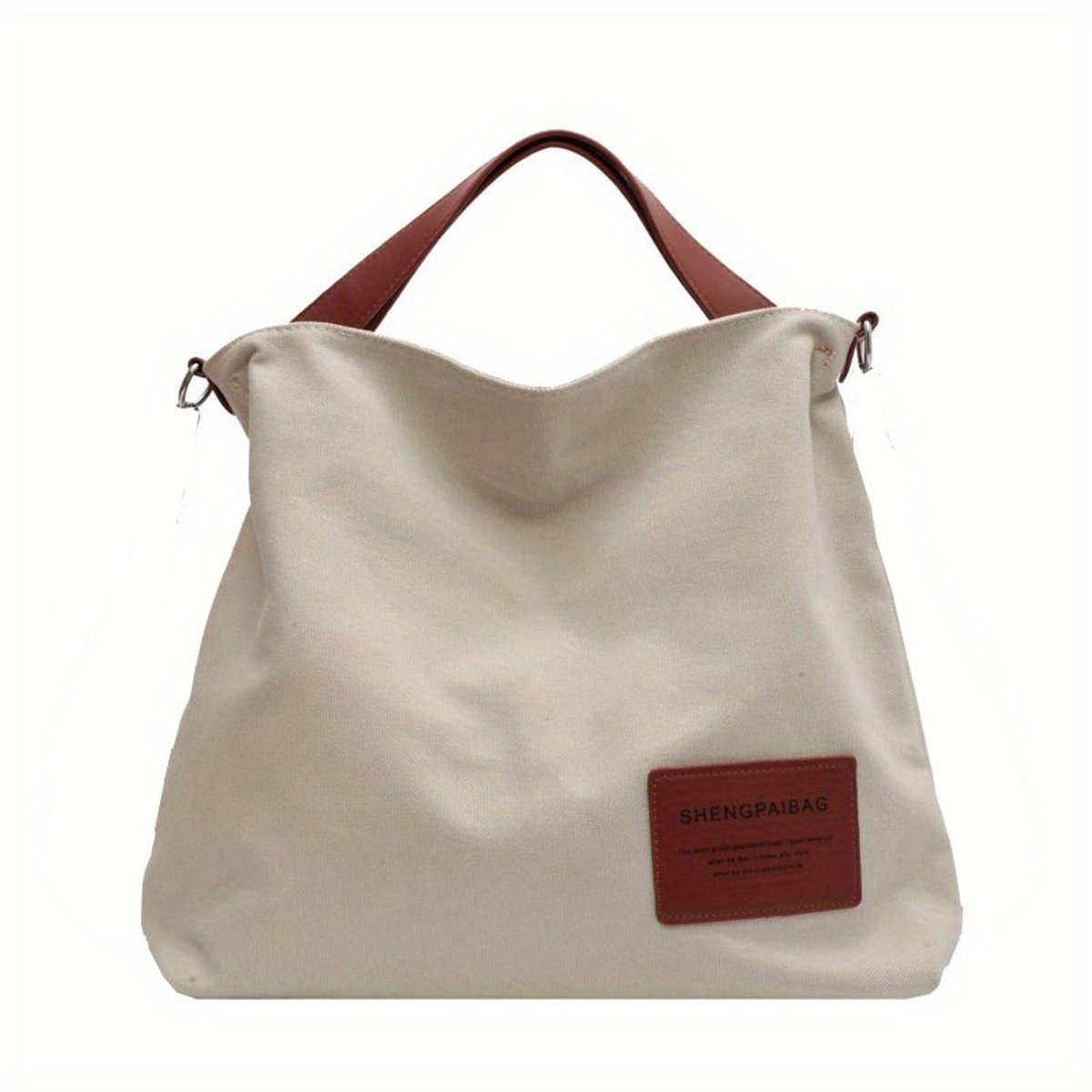 Women's Canvas Hobo Shoulder Bag Adjustable Crossbody Strap - Cremeweiß