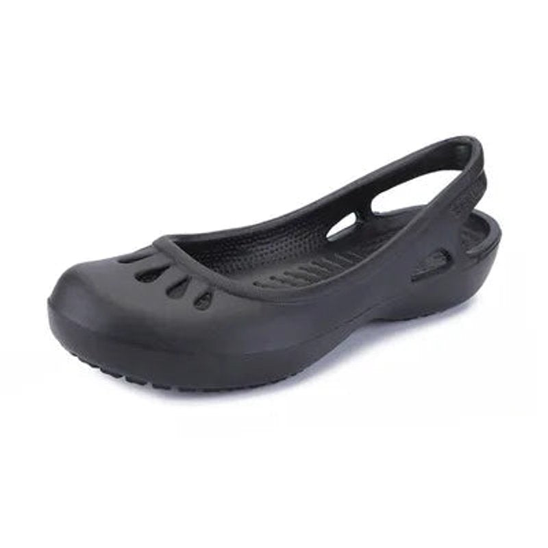 Women's Comfortable Sandals Lightweight Waterproof Jelly Flat Slingback - Black
