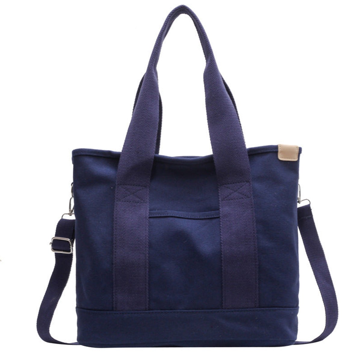 Women's Multifunction Canvas Tote Bag Adjustable Crossbody Strap - Blau