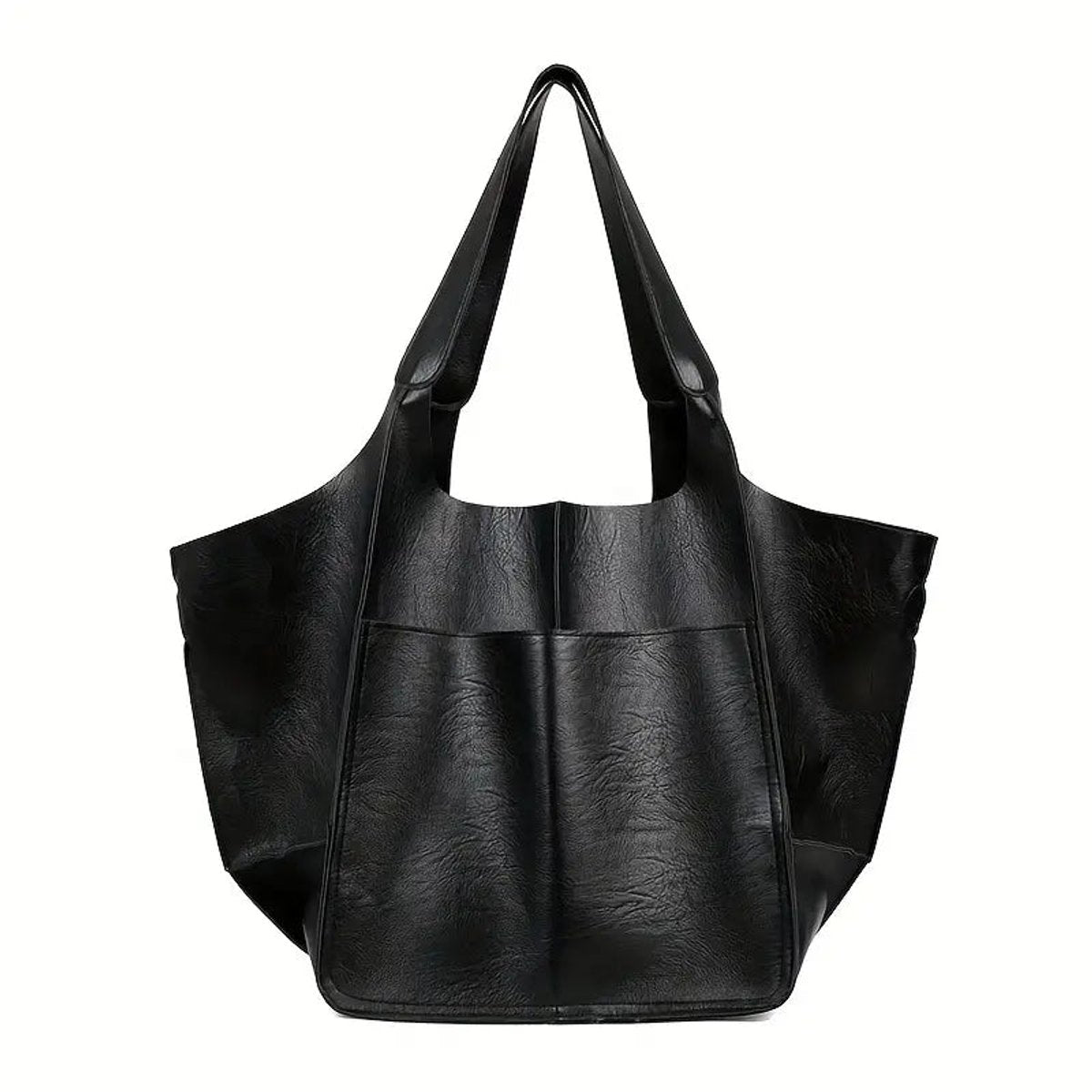 Women's Oversized Faux Leather Magnetic Closure Tote Bag