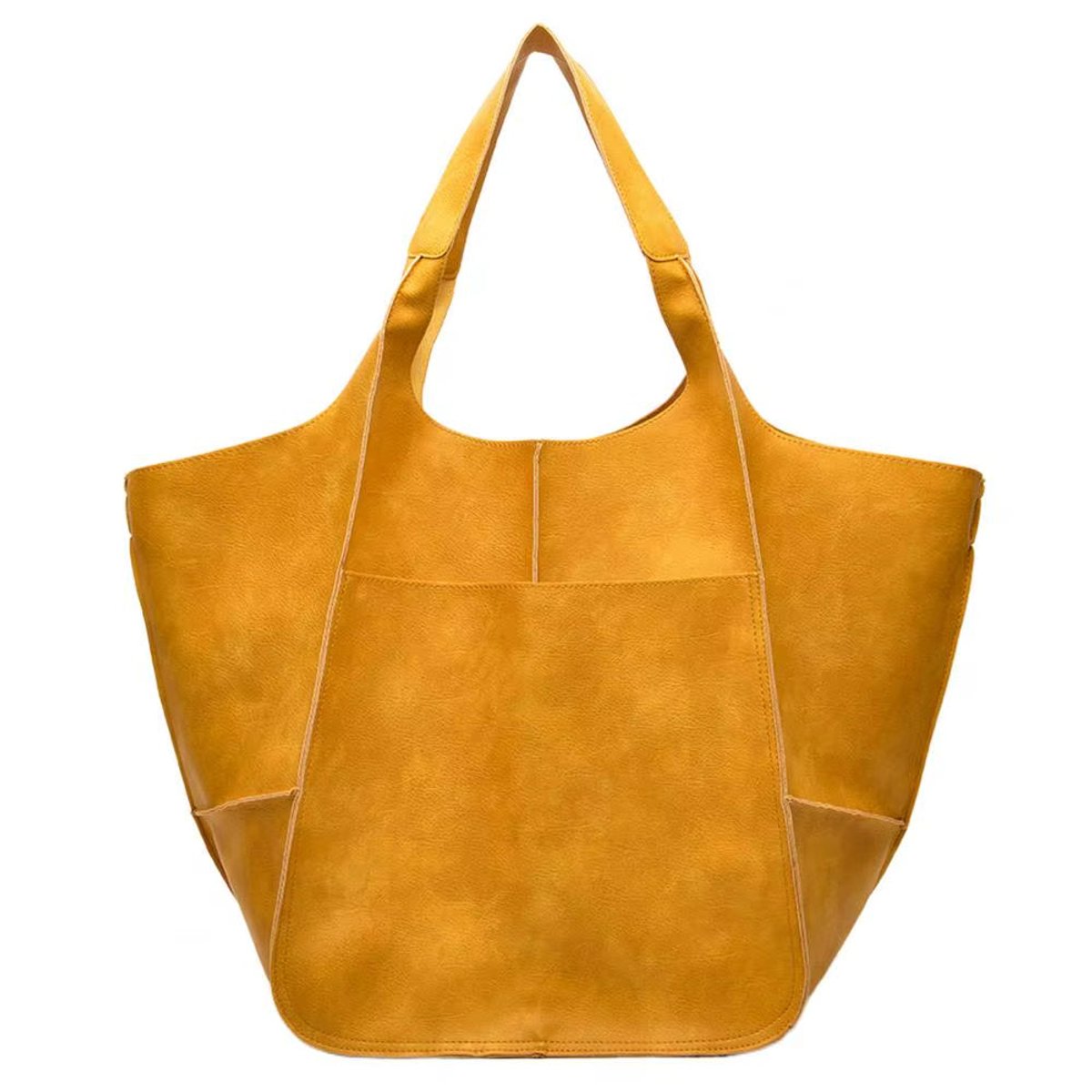 Women's Oversized Faux Leather Magnetic Closure Tote Bag
