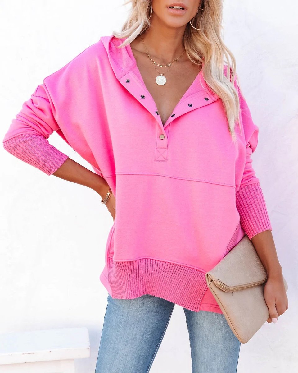 Women's Relaxed-Fit Hooded Long-Sleeve Pullover Tunic Sweatshirt