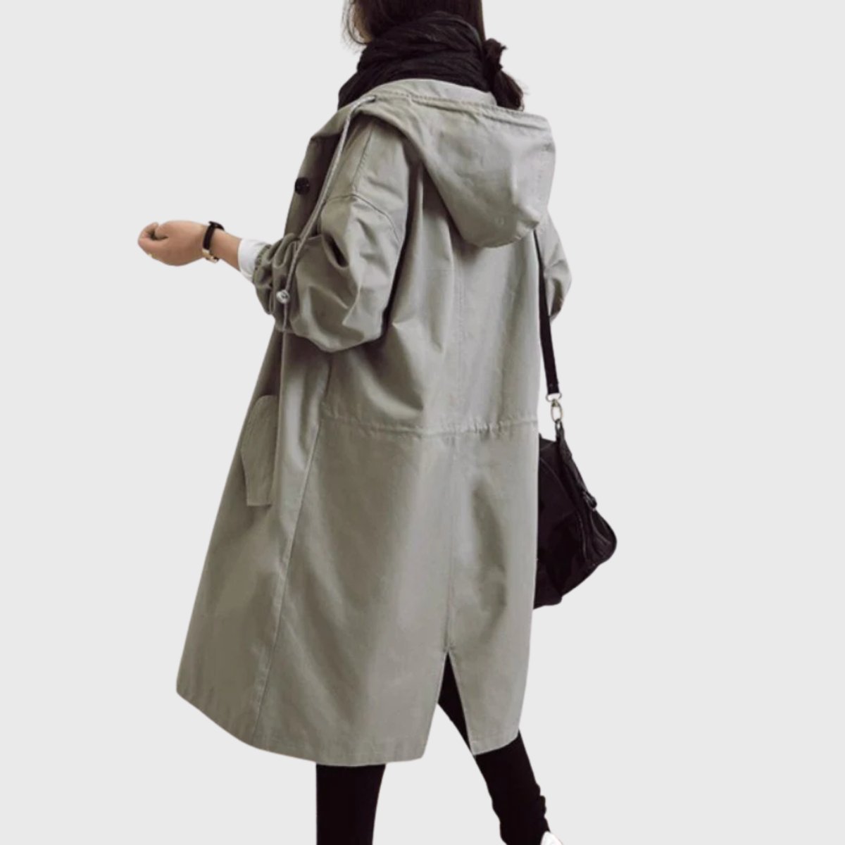 Women's Relaxed-Fit Hooded Waterproof Long Trench Coat