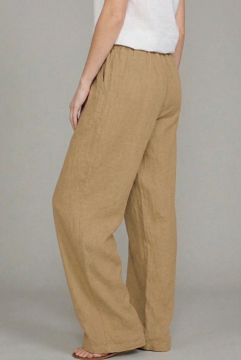 Women's Relaxed Wide Leg Pants Linen Drawstring Waist