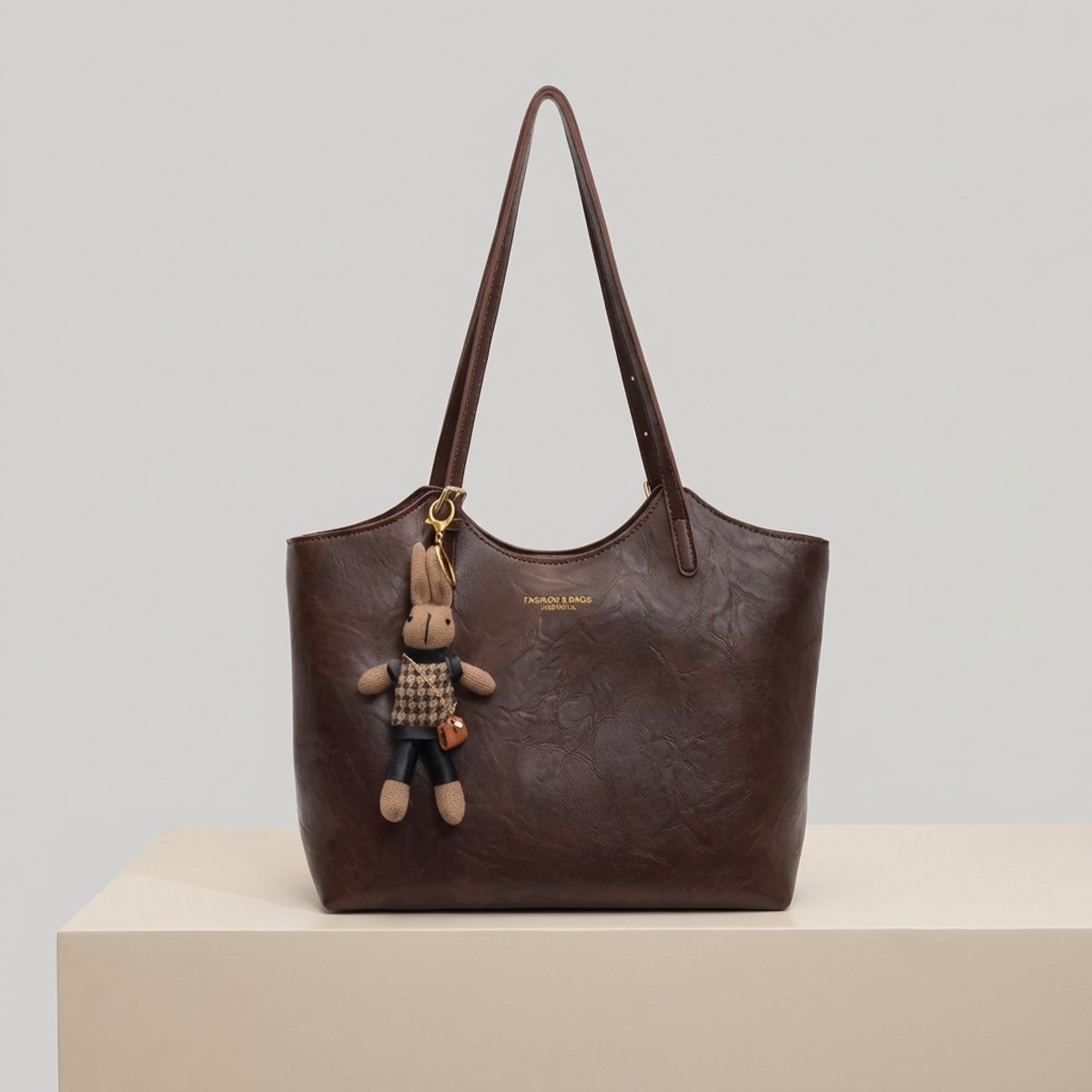 Women's Soft Vegan Leather Spacious Shoulder Tote Bag