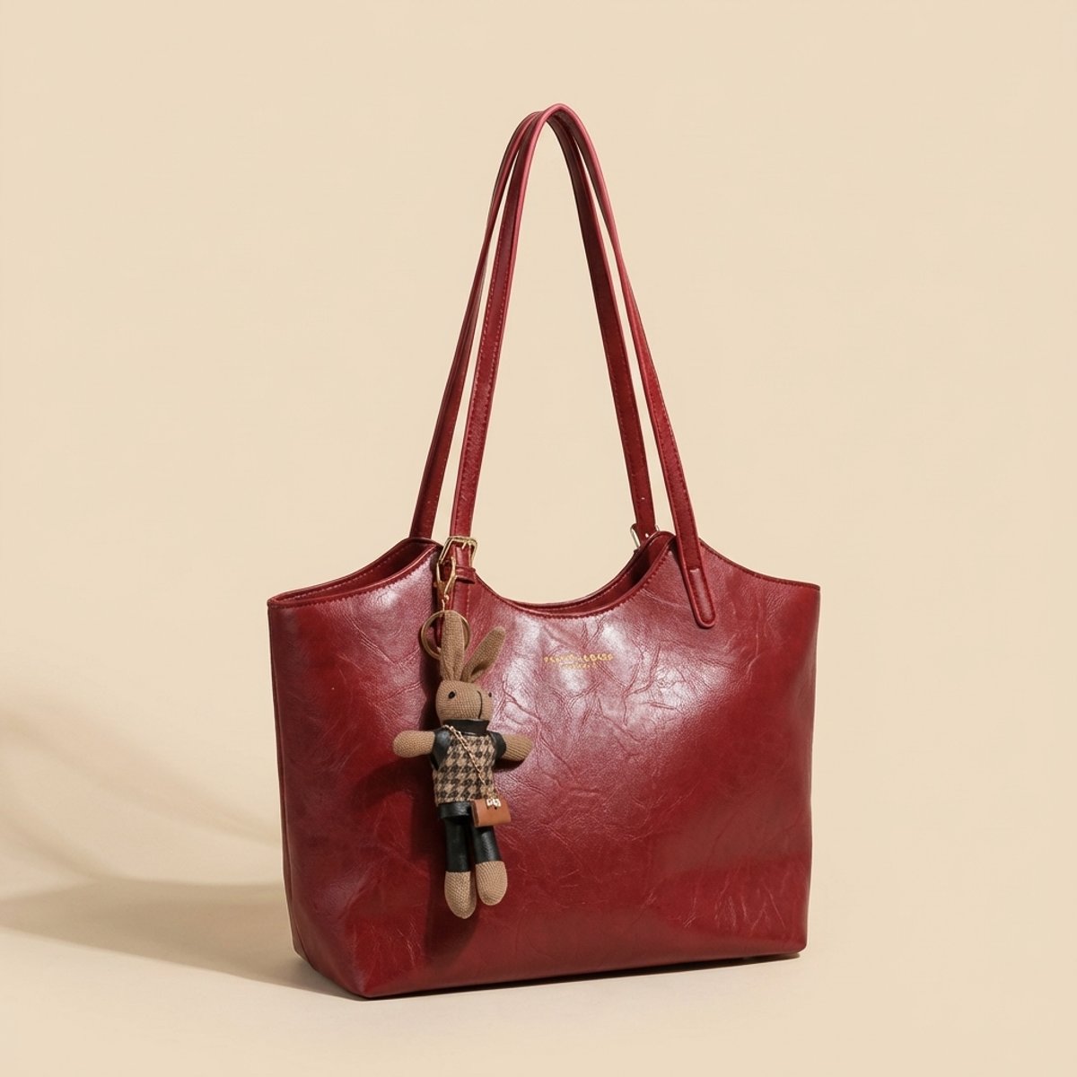 Women's Soft Vegan Leather Spacious Shoulder Tote Bag