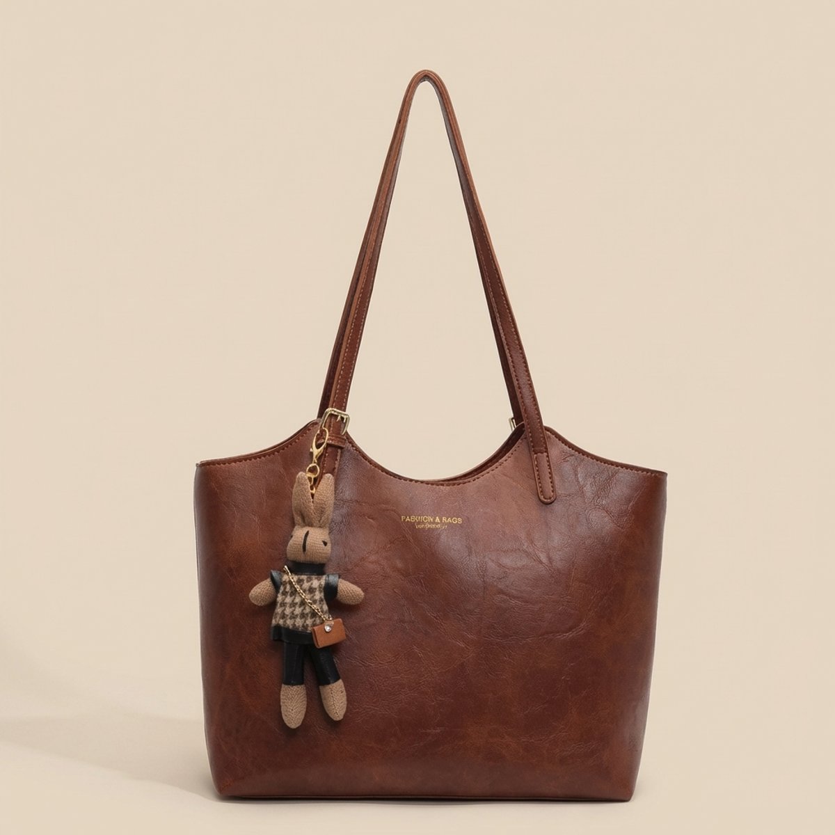 Women's Soft Vegan Leather Spacious Shoulder Tote Bag